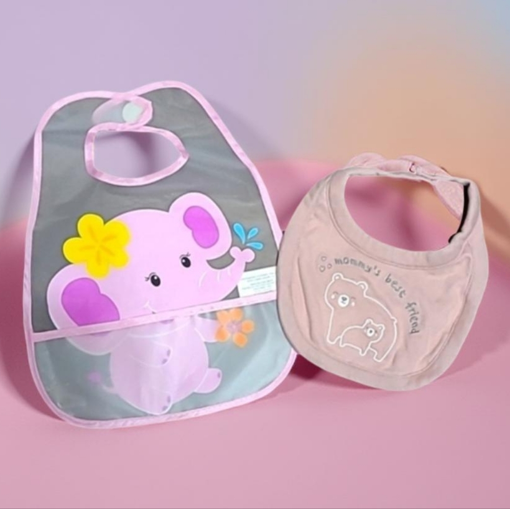 2 misc bibs. 0-3 months.